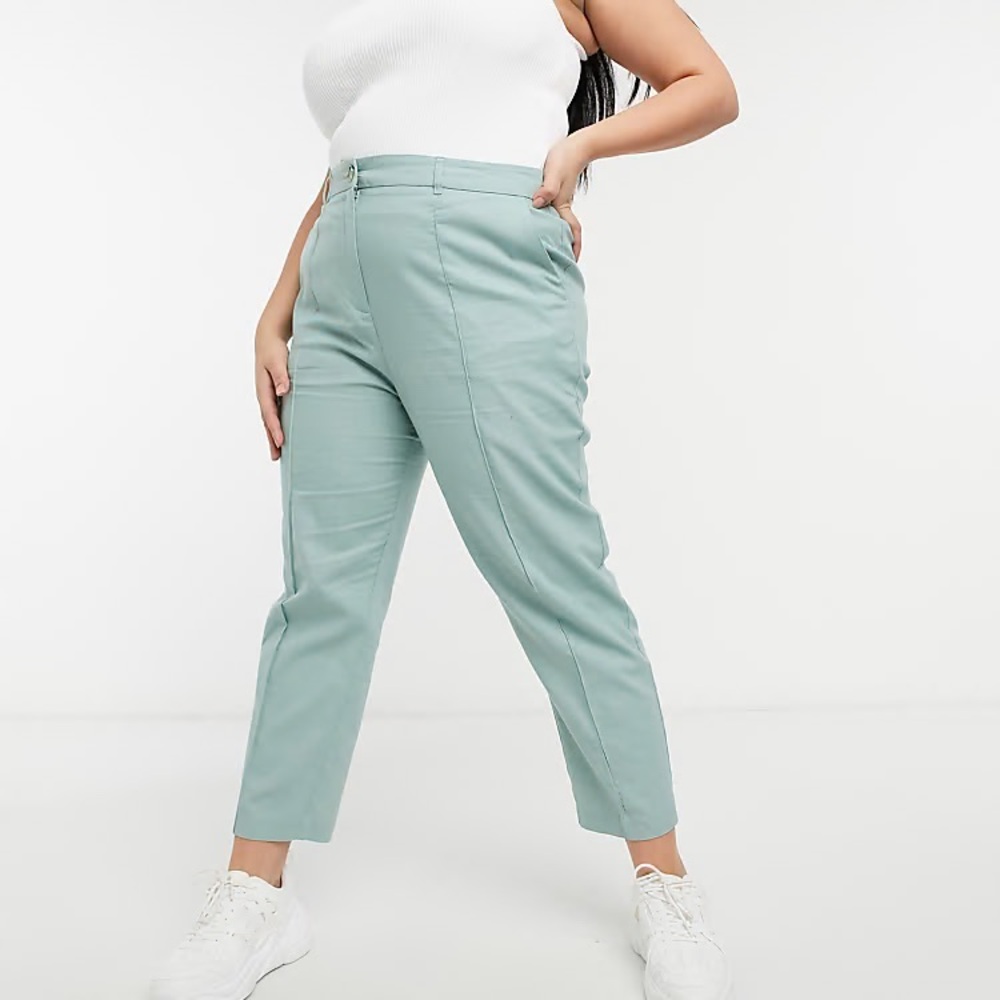 ASOS Design Curve Linen Cigarette Pants